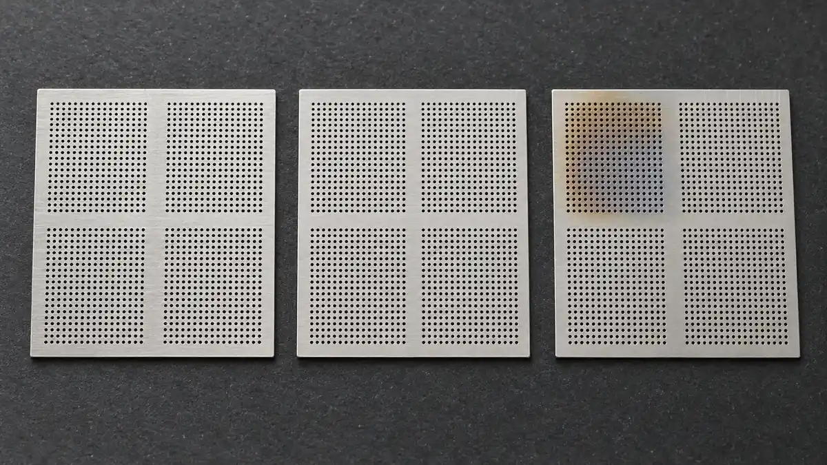 Ultra-thin microhole coupons divided into processing zones for cooling between passes
